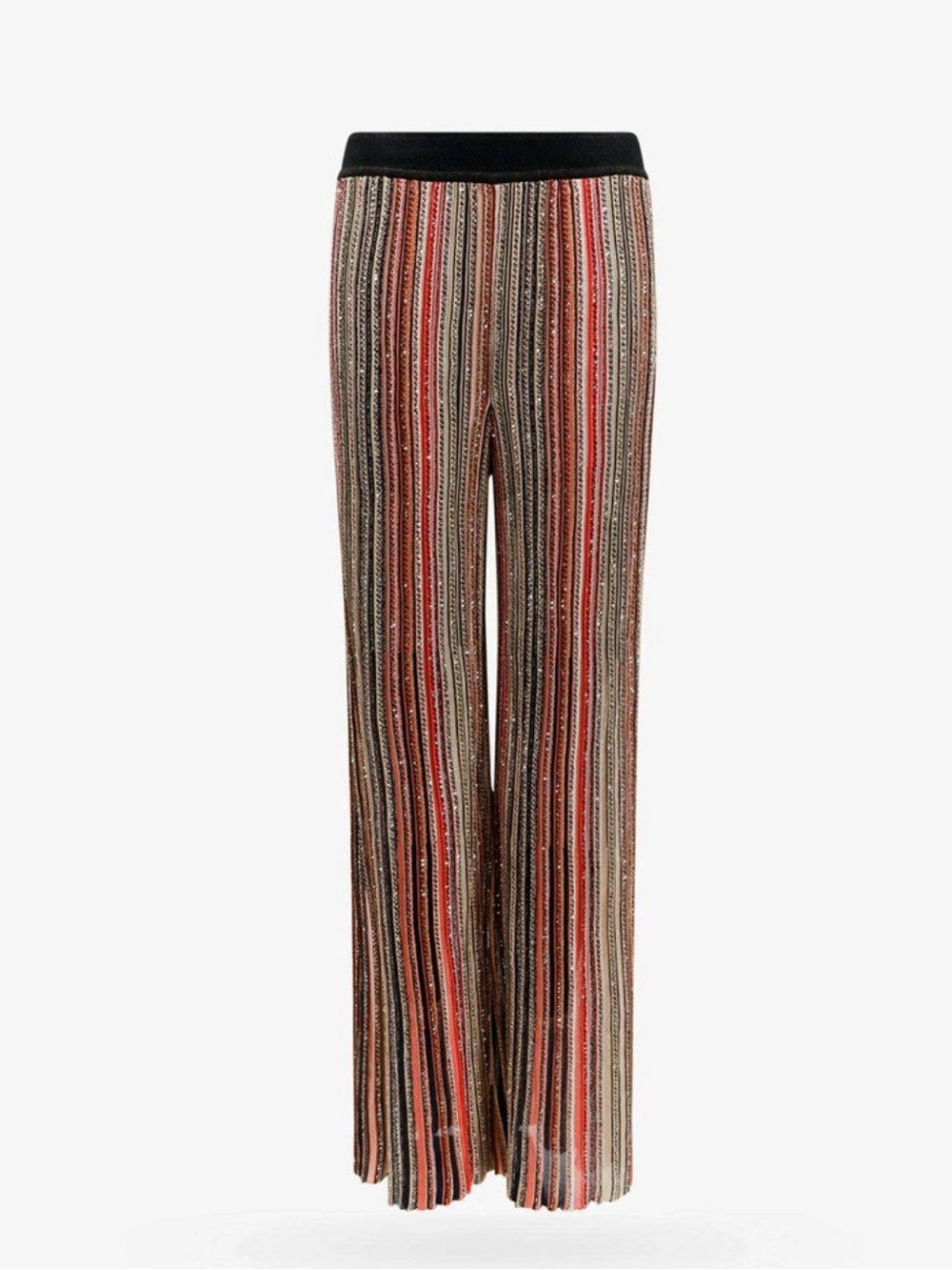 New Missoni Stripped Sequin Embellished Lame Palazzo Flare Pants Size 40